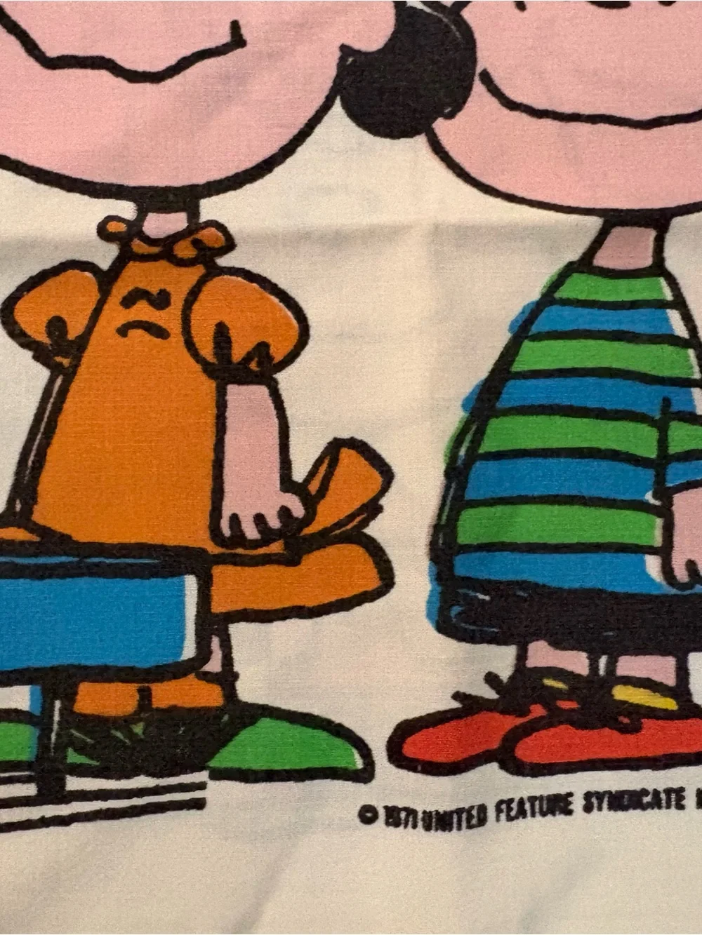 Vintage Peanuts 'Happiness Is Being One of the Gang' Printed pillowcases 1971